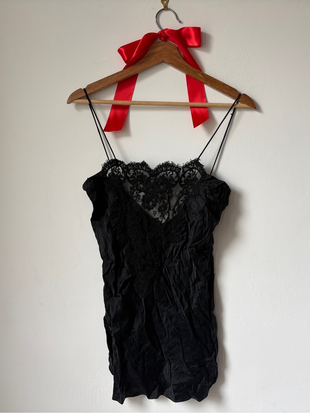 Victoria's Secret Black Lace silk Charmeuse Slip S Y2K